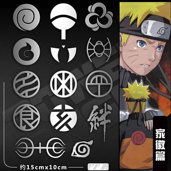 Naruto anime metal mobile phone stickers a set