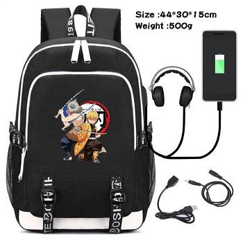 Demon Slayer anime USB charging laptop backpack school bag