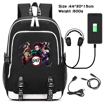 Demon Slayer anime USB charging laptop backpack school bag