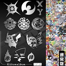 Pokemon anime metal mobile phone stickers set(9pcs a set)