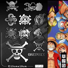 One Piece anime metal mobile phone stickers a set