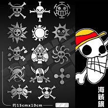 One Piece anime metal mobile phone stickers a set