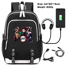 Demon Slayer anime USB charging laptop backpack sc...