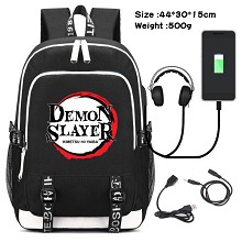 Demon Slayer anime USB charging laptop backpack sc...