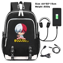 My Hero Academia anime USB charging laptop backpack school bag