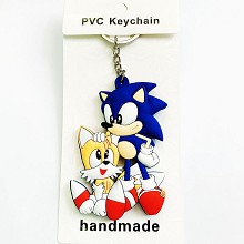 Super Sonic anime two-sided key chain