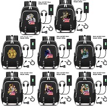  JoJo's Bizarre Adventure anime USB charging laptop backpack school bag 