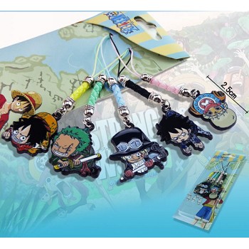 One Piece anime phone straps(5pcs a set)