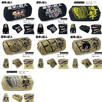 Attack on Titan anime canvas pen bag pencil bag