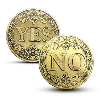 YES NO Commemorative Coin Collect Badge Lucky Coin Decision Coin