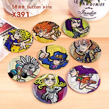 JoJo's Bizarre Adventure anime brooches pins set(8pcs a set)