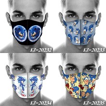 Sonic the Hedgehog anime trendy mask printed wash ...