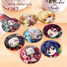 Demon Slayer anime brooches pins set(8pcs a set)