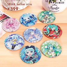 VOCALOID Hatsune Miku anime brooches pins set(8pcs...