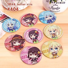 Kono Subarashii Sekai ni Shukufuku wo anime brooches pins set(8pcs a set)