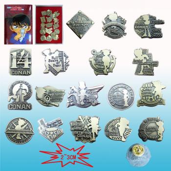 Detective conan 17th anime brooch pins(17pcs a set)