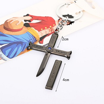 One piece Dracule Mihawk anime key chain