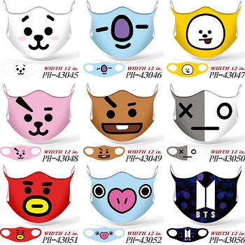 BTS star anime trendy mask printed wash mask