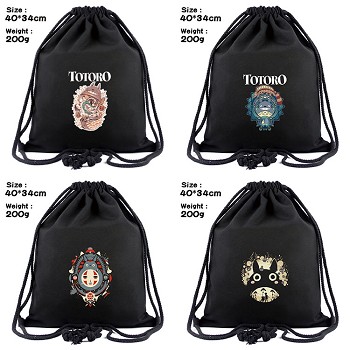 Totoro anime drawstring backpack bag