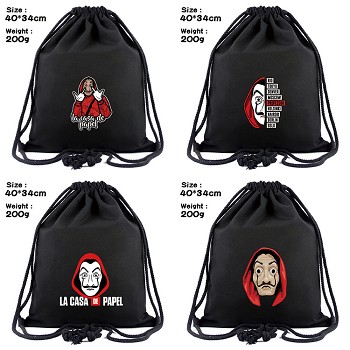 La casa de papel drawstring backpack bag