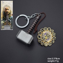 Thor key chain+pin a set