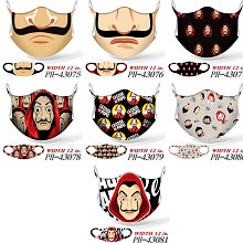 La casa de papel trendy mask printed wash mask