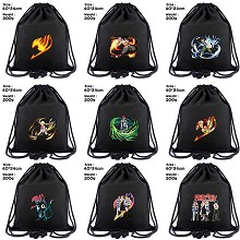 Fairy Tail anime drawstring backpack bag