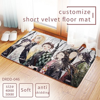 Demon Slayer anime customize short velvet floor mat