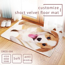 The animal dog customize short velvet floor mat