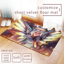 Overwatch game customize short velvet floor mat