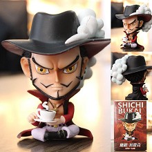 One piece Dracule Mihawk drink coffee tea figure