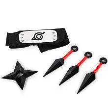 Naruto anime cosplay headband+3kunais+shuriken a s...