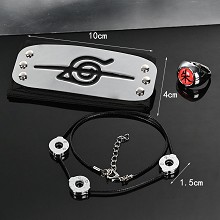 Naruto anime cosplay headband+ring a set