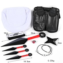 Naruto anime cosplay weapon bags+headband+4kunais+...