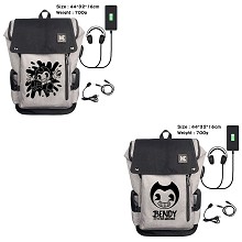 Bendy and the Ink Machine anime USB charging laptop backpack school bag