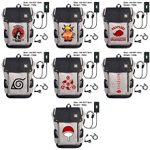 Naruto anime USB charging laptop backpack school bag