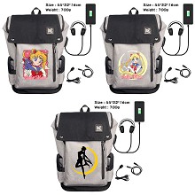 Sailor Moon anime USB charging laptop backpack school bag