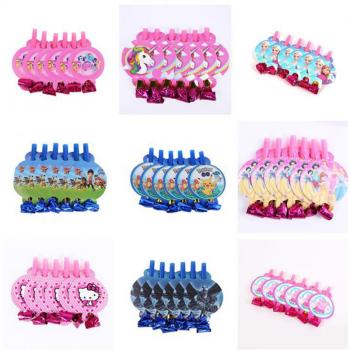 Multi Color Party Blowouts Whistles Kids Birthday Party Favors Decoration(6pcs a set)