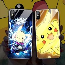 Pokemon Pikachu anime call light led flash for iphone cases tempered glass cover skin