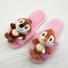 Chip and Dale anime plush shoes slippers a pair 25...