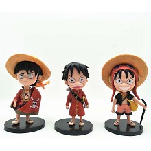 One piece Luffy anime figures set(3pcs a set) no b...