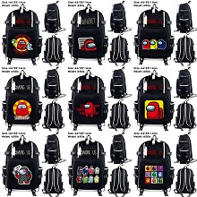 AMONG US anime USB charging laptop backpack school...