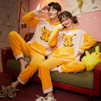 Pokemon Pikachu anime flano pajamas dress hoodies sleep coat