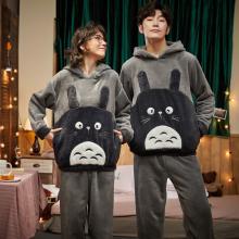 Totoro anime flano pajamas dress hoodies sleep coa...