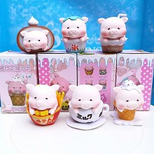 Greedy pig cocoa anime figures set(6pcs a set)