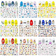 Totoro SpongeBob Stitch anime nail paste stickers