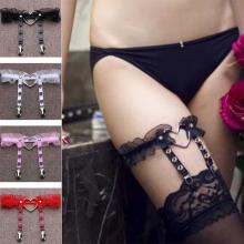 Womens sexy elasticity harness heart leg chain garter belts