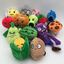 5inches-7inches Plants vs. Zombies PVZ game plush dolls set(14pcs a set)