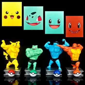 Pokemon Pikachu Charmander Squirtle Bulbasaur muscle anime figure