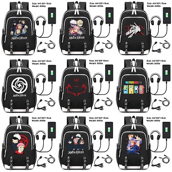 Jujutsu Kaisen anime USB charging laptop backpack school bag 